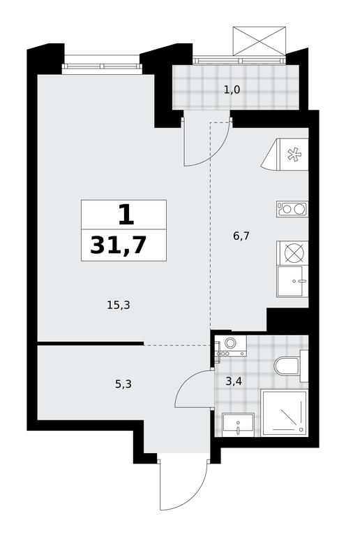 Apartment Sale, 31.7 sq. m. at Desnarechie, kvartal № 23, Desyonovskoye Settlement, Moscow, Russia #2 Apartment Sale, 31.7 sq. m. at Desnarechie, kvartal № 23, Desyonovskoye Settlement, Moscow, Russia #2