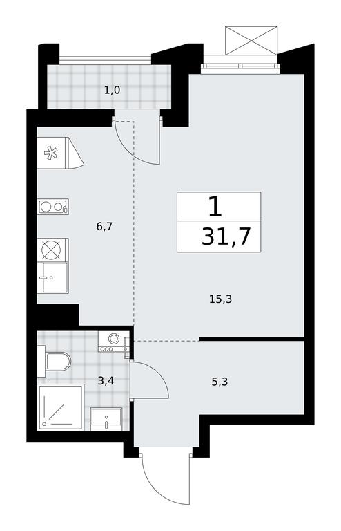 Apartment Sale, 31.7 sq. m. at Desnarechie, kvartal № 23, Desyonovskoye Settlement, Moscow, Russia #1 Apartment Sale, 31.7 sq. m. at Desnarechie, kvartal № 23, Desyonovskoye Settlement, Moscow, Russia #1
