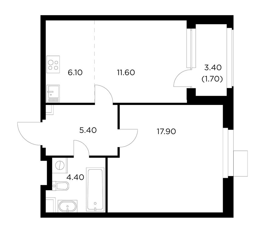 1-BD Apartment Sale, 47.1 sq. m. at Novoe Medvedkovo, Novoe Medvedkovo Residential Complex, mikrorayon 17A, Mytischi, Moscow Region, Russia #1 1-BD Apartment Sale, 47.1 sq. m. at Novoe Medvedkovo, Novoe Medvedkovo Residential Complex, mikrorayon 17A, Mytischi, Moscow Region, Russia #1