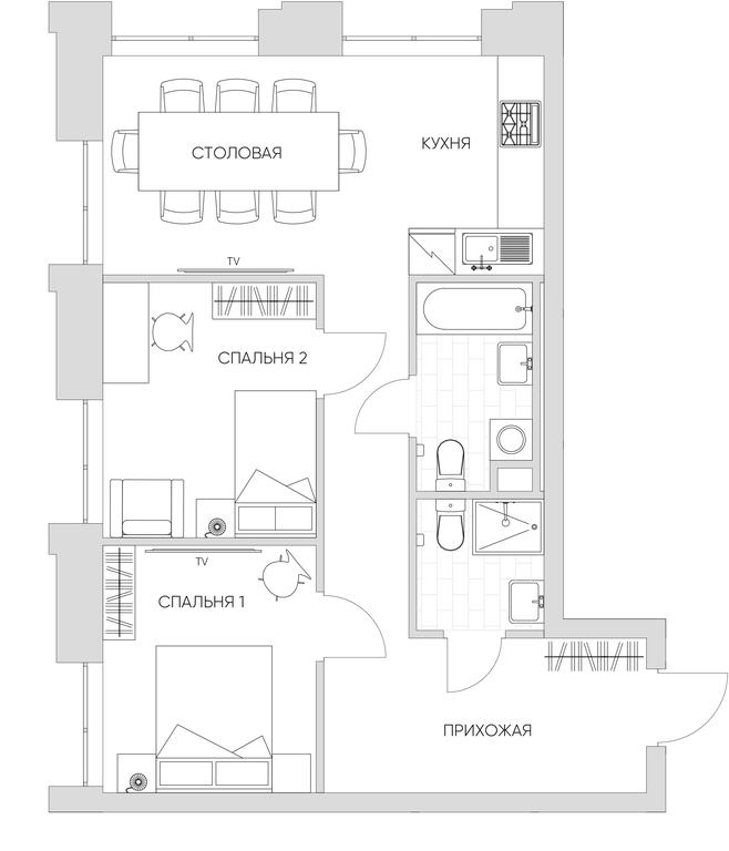 2-BD Apartment Sale, 54.4平方米 at Nice Loft, Avtomobilny Drive, 4, Moscow, Russia #1