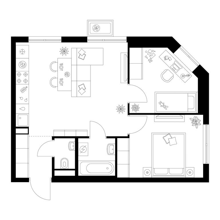 2-BD Apartment Sale, 47.8 sq. m. at Kavkazskiy Bulvar 51, Kavkazsky Boulevard, 51с3, Moscow, Russia #1