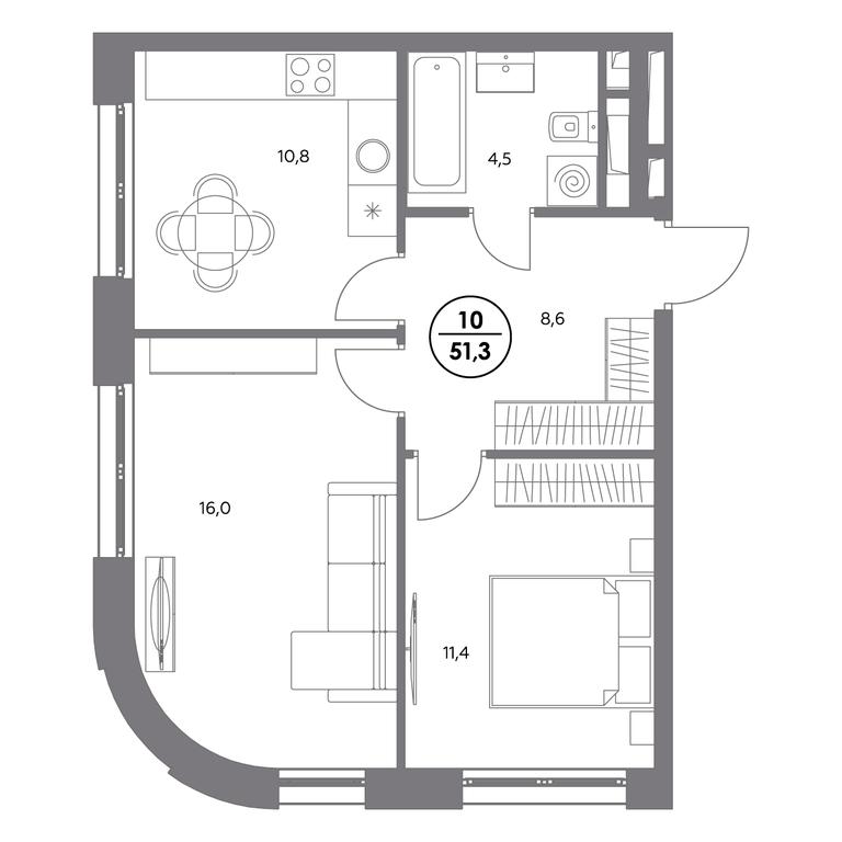 3-BD Apartment Sale, 51.3 sq. m. at Admiral, Shosseynaya Street, 4А, Moscow, Russia #1 3-BD Apartment Sale, 51.3 sq. m. at Admiral, Shosseynaya Street, 4А, Moscow, Russia #1