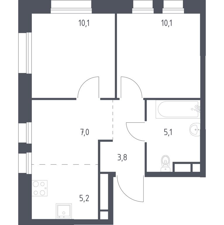 1-BD Apartment Sale, 41.3 sq. m. at Kvartal na Vode, Shosseynaya Street, 90с42, Moscow, Russia #1 1-BD Apartment Sale, 41.3 sq. m. at Kvartal na Vode, Shosseynaya Street, 90с42, Moscow, Russia #1