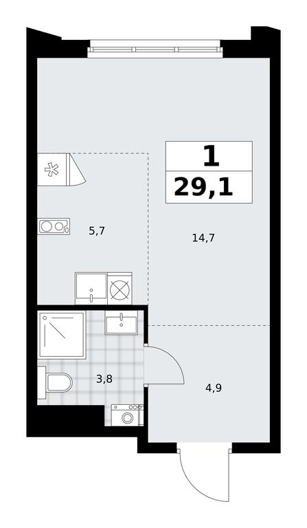 Apartment Sale, 29.1 sq. m. at Desnarechie, kvartal № 23, Desyonovskoye Settlement, Moscow, Russia #2 Apartment Sale, 29.1 sq. m. at Desnarechie, kvartal № 23, Desyonovskoye Settlement, Moscow, Russia #2