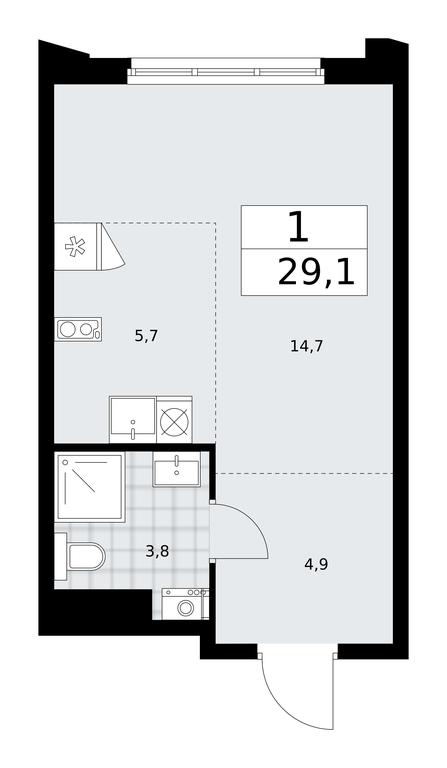 Apartment Sale, 29.1 sq. m. at Desnarechie, kvartal № 23, Desyonovskoye Settlement, Moscow, Russia #1 Apartment Sale, 29.1 sq. m. at Desnarechie, kvartal № 23, Desyonovskoye Settlement, Moscow, Russia #1