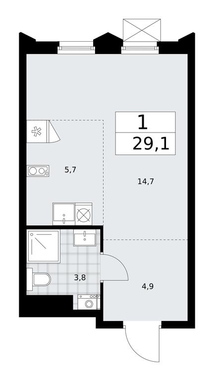 Apartment Sale, 29.1 sq. m. at Desnarechie, kvartal № 23, Desyonovskoye Settlement, Moscow, Russia #1 Apartment Sale, 29.1 sq. m. at Desnarechie, kvartal № 23, Desyonovskoye Settlement, Moscow, Russia #1