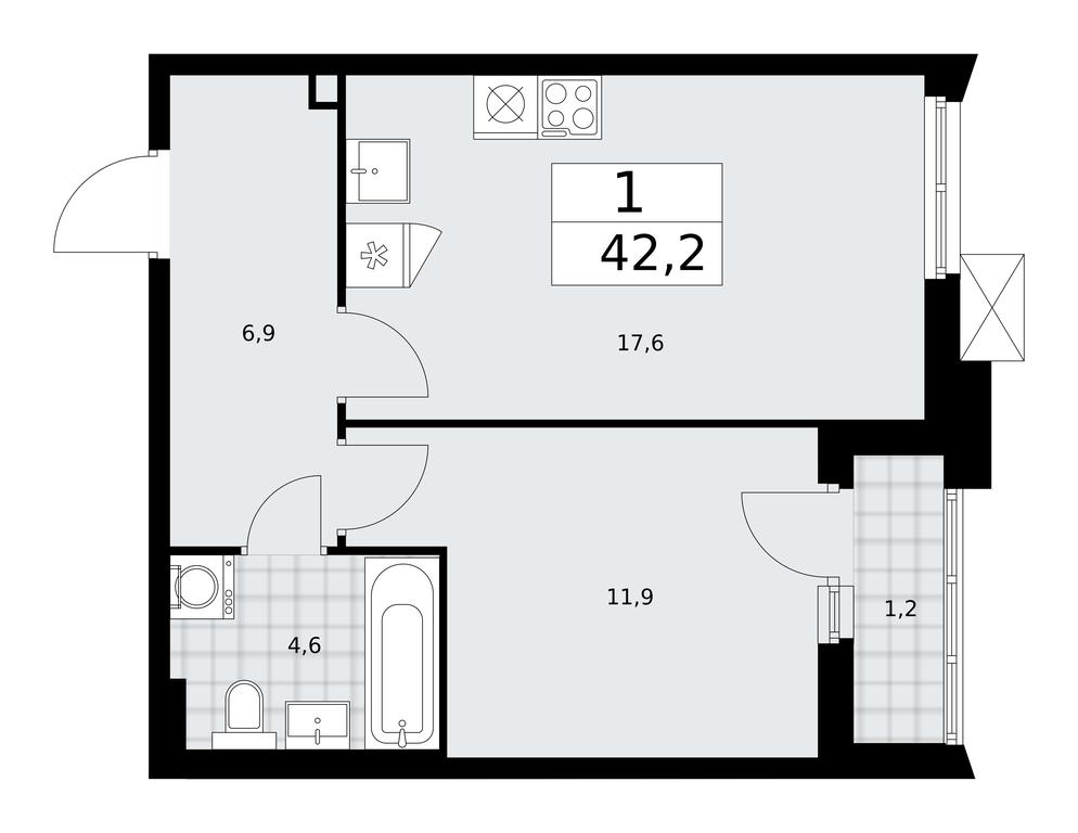 Apartment Sale, 42.2 sq. m. at Desnarechie, kvartal № 23, Desyonovskoye Settlement, Moscow, Russia #1 Apartment Sale, 42.2 sq. m. at Desnarechie, kvartal № 23, Desyonovskoye Settlement, Moscow, Russia #1