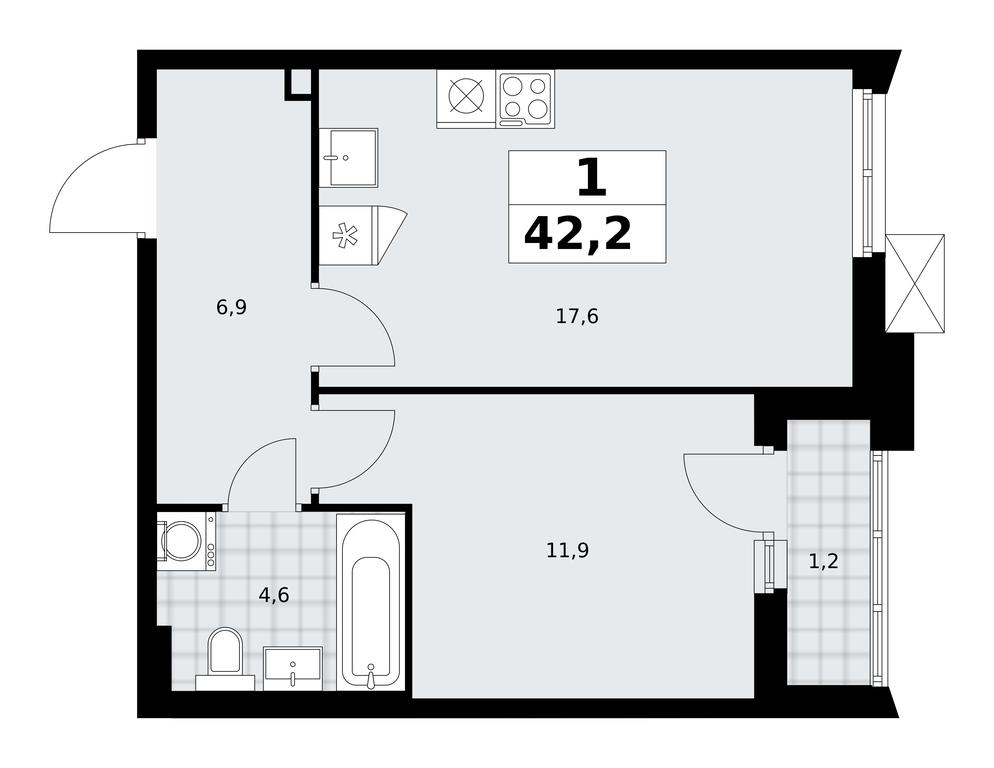 Apartment Sale, 42.2 sq. m. at Desnarechie, kvartal № 23, Desyonovskoye Settlement, Moscow, Russia #2 Apartment Sale, 42.2 sq. m. at Desnarechie, kvartal № 23, Desyonovskoye Settlement, Moscow, Russia #2