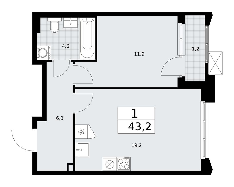 Apartment Sale, 43.2 sq. m. at Desnarechie, kvartal № 23, Desyonovskoye Settlement, Moscow, Russia #1 Apartment Sale, 43.2 sq. m. at Desnarechie, kvartal № 23, Desyonovskoye Settlement, Moscow, Russia #1