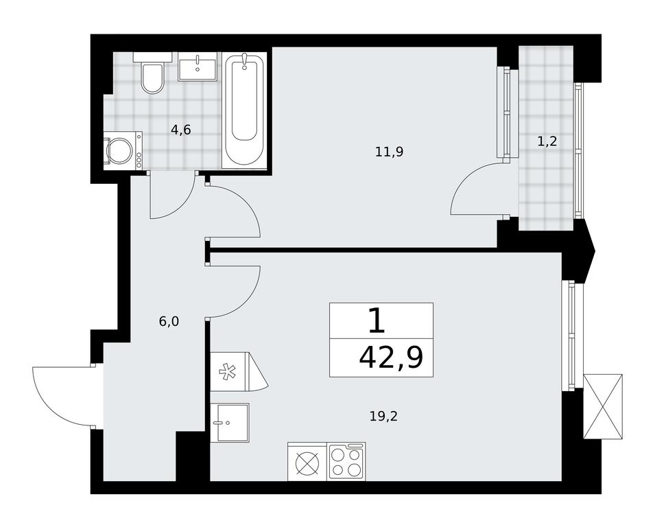 Apartment Sale, 42.9平方米 at Desnarechie, kvartal № 23, Desyonovskoye Settlement, Moscow, Russia #1 Apartment Sale, 42.9平方米 at Desnarechie, kvartal № 23, Desyonovskoye Settlement, Moscow, Russia #1