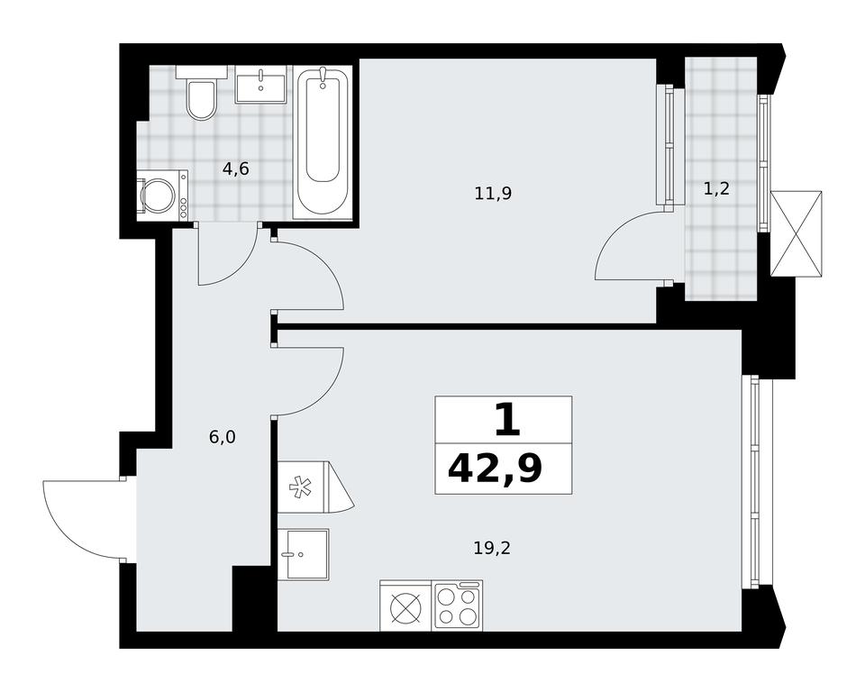 Apartment Sale, 42.9平方米 at Desnarechie, kvartal № 23, Desyonovskoye Settlement, Moscow, Russia #2 Apartment Sale, 42.9平方米 at Desnarechie, kvartal № 23, Desyonovskoye Settlement, Moscow, Russia #2