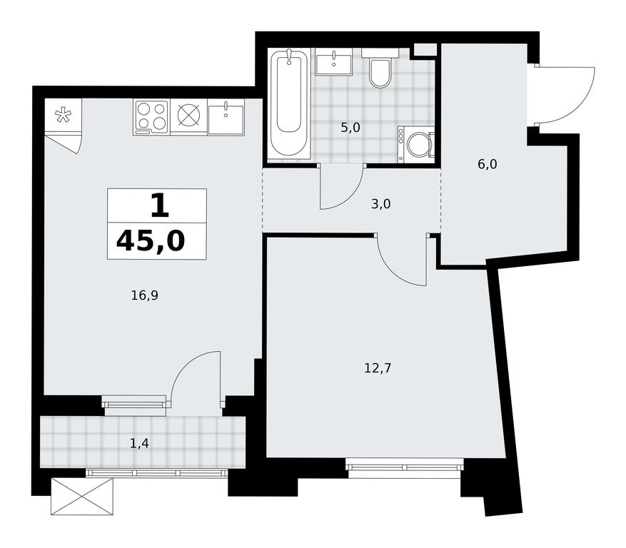 Apartment Sale, 45平方米 at Desnarechie, kvartal № 23, Desyonovskoye Settlement, Moscow, Russia #2 Apartment Sale, 45平方米 at Desnarechie, kvartal № 23, Desyonovskoye Settlement, Moscow, Russia #2