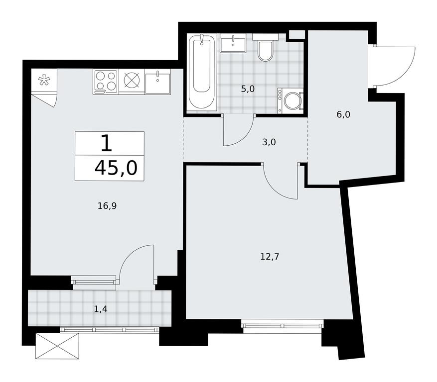 Apartment Sale, 45平方米 at Desnarechie, kvartal № 23, Desyonovskoye Settlement, Moscow, Russia #1 Apartment Sale, 45平方米 at Desnarechie, kvartal № 23, Desyonovskoye Settlement, Moscow, Russia #1