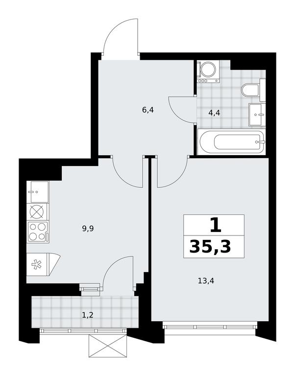 Apartment Sale, 35.3 sq. m. at Desnarechie, kvartal № 23, Desyonovskoye Settlement, Moscow, Russia #2 Apartment Sale, 35.3 sq. m. at Desnarechie, kvartal № 23, Desyonovskoye Settlement, Moscow, Russia #2