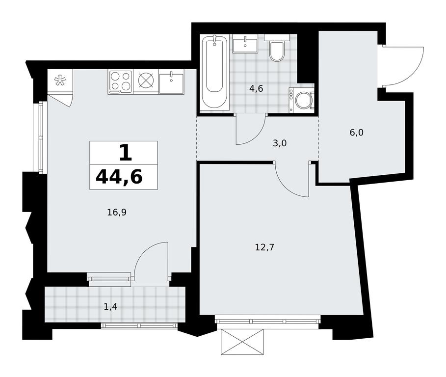 Apartment Sale, 44.6 sq. m. at Desnarechie, kvartal № 23, Desyonovskoye Settlement, Moscow, Russia #2 Apartment Sale, 44.6 sq. m. at Desnarechie, kvartal № 23, Desyonovskoye Settlement, Moscow, Russia #2