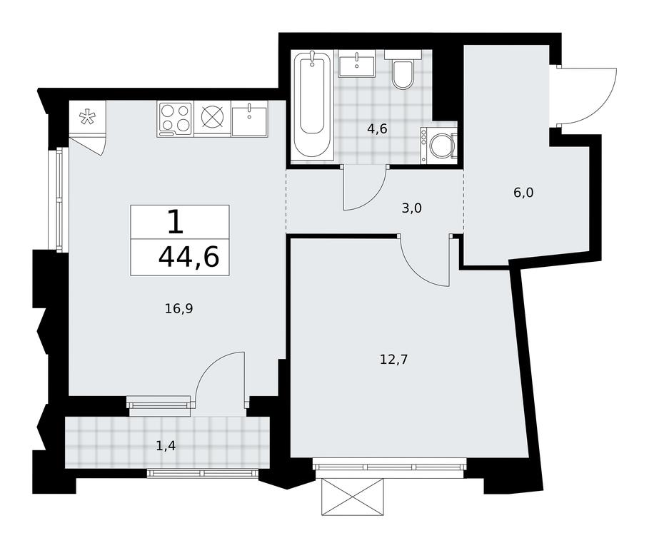 Apartment Sale, 44.6 sq. m. at Desnarechie, kvartal № 23, Desyonovskoye Settlement, Moscow, Russia #1 Apartment Sale, 44.6 sq. m. at Desnarechie, kvartal № 23, Desyonovskoye Settlement, Moscow, Russia #1