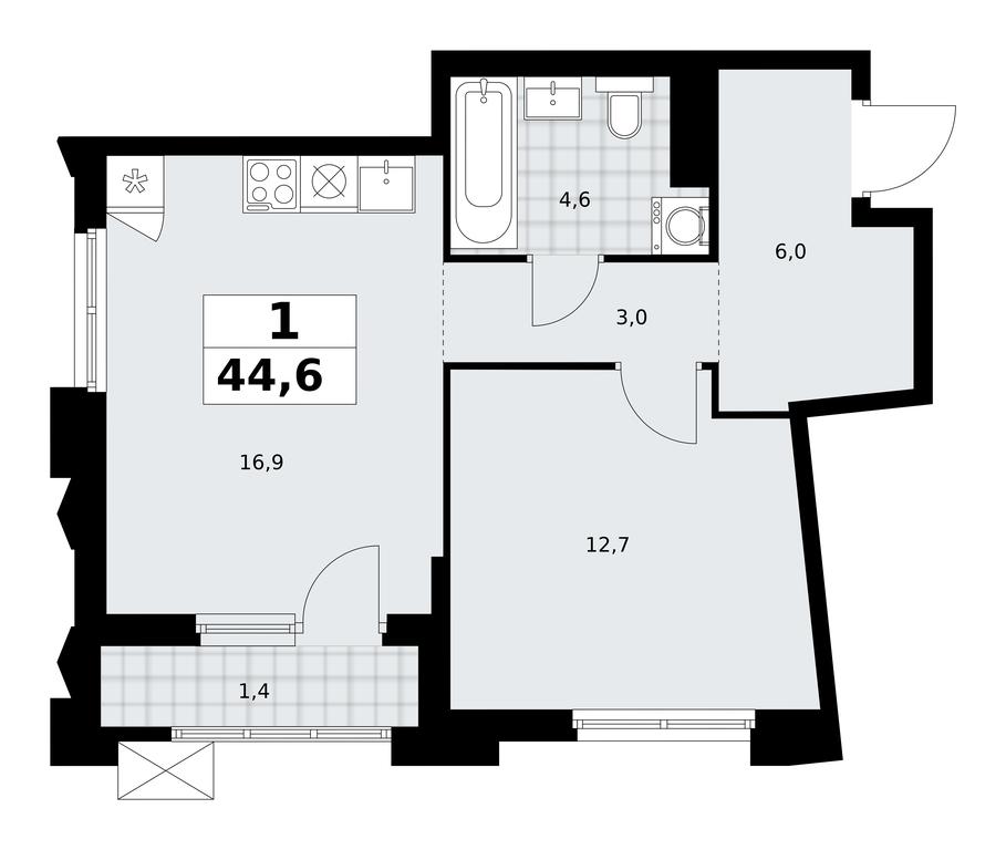 Apartment Sale, 44.6平方米 at Desnarechie, kvartal № 23, Desyonovskoye Settlement, Moscow, Russia #2 Apartment Sale, 44.6平方米 at Desnarechie, kvartal № 23, Desyonovskoye Settlement, Moscow, Russia #2