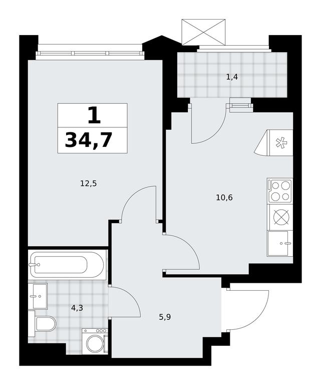 Apartment Sale, 34.7 sq. m. at Desnarechie, kvartal № 23, Desyonovskoye Settlement, Moscow, Russia #2 Apartment Sale, 34.7 sq. m. at Desnarechie, kvartal № 23, Desyonovskoye Settlement, Moscow, Russia #2