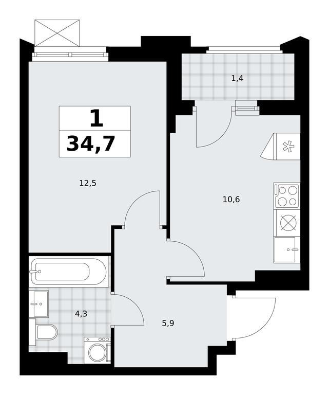 Apartment Sale, 34.7 sq. m. at Desnarechie, kvartal № 23, Desyonovskoye Settlement, Moscow, Russia #2 Apartment Sale, 34.7 sq. m. at Desnarechie, kvartal № 23, Desyonovskoye Settlement, Moscow, Russia #2
