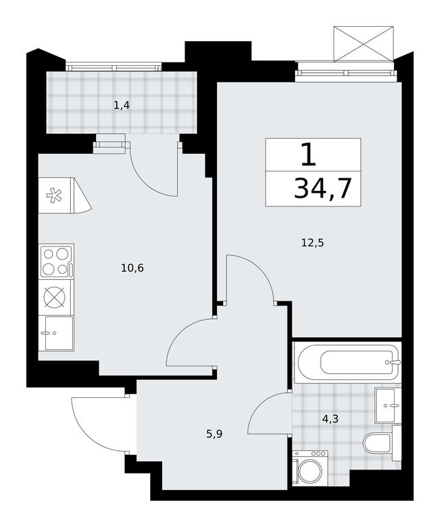 Apartment Sale, 34.7平方米 at Desnarechie, kvartal № 23, Desyonovskoye Settlement, Moscow, Russia #1 Apartment Sale, 34.7平方米 at Desnarechie, kvartal № 23, Desyonovskoye Settlement, Moscow, Russia #1