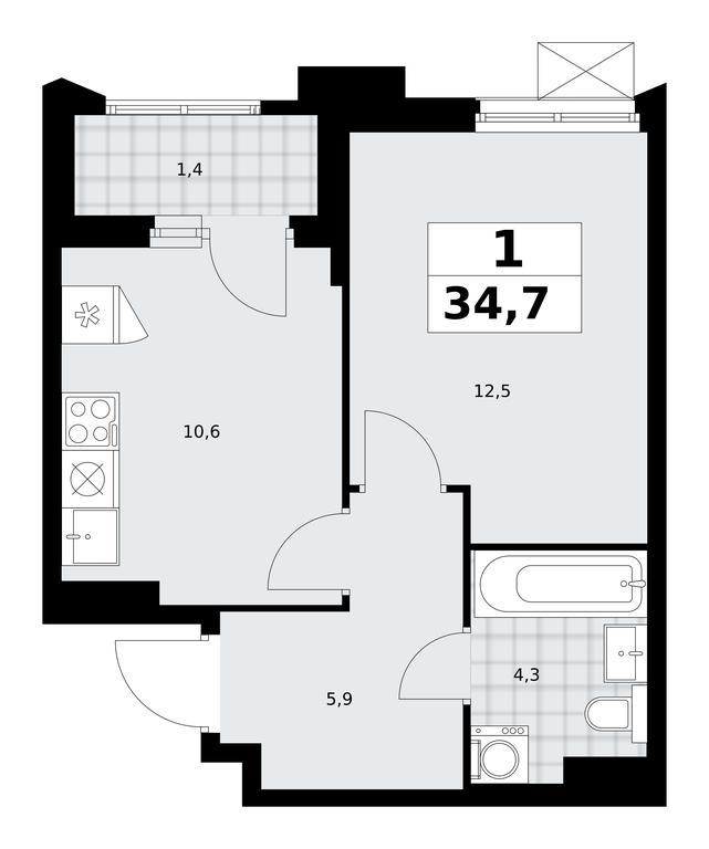 Apartment Sale, 34.7平方米 at Desnarechie, kvartal № 23, Desyonovskoye Settlement, Moscow, Russia #2 Apartment Sale, 34.7平方米 at Desnarechie, kvartal № 23, Desyonovskoye Settlement, Moscow, Russia #2