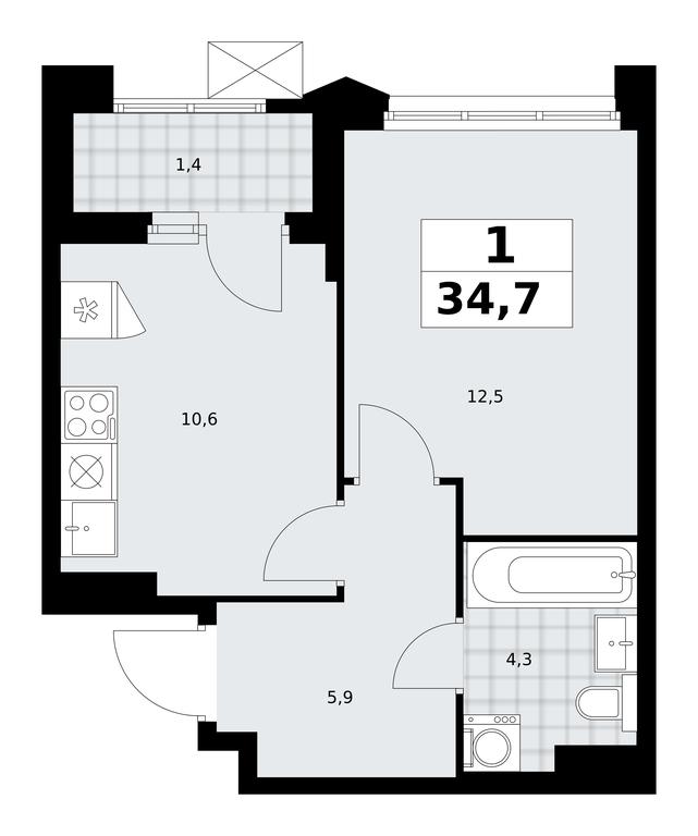 Apartment Sale, 34.7 sq. m. at Desnarechie, kvartal № 23, Desyonovskoye Settlement, Moscow, Russia #2 Apartment Sale, 34.7 sq. m. at Desnarechie, kvartal № 23, Desyonovskoye Settlement, Moscow, Russia #2