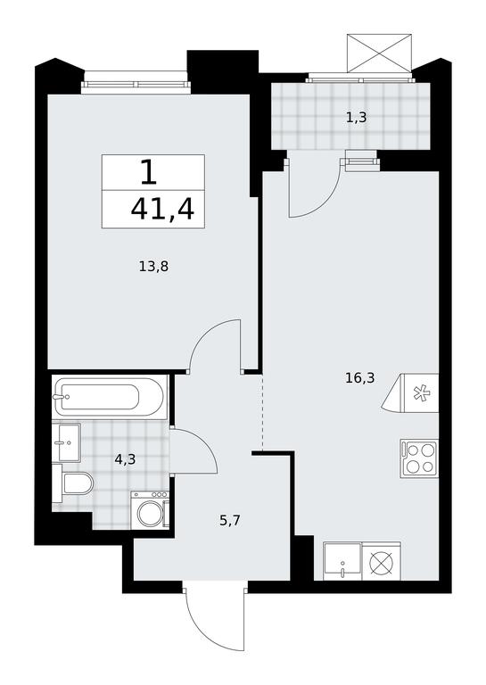 Apartment Sale, 41.4 sq. m. at Desnarechie, kvartal № 23, Desyonovskoye Settlement, Moscow, Russia #1 Apartment Sale, 41.4 sq. m. at Desnarechie, kvartal № 23, Desyonovskoye Settlement, Moscow, Russia #1