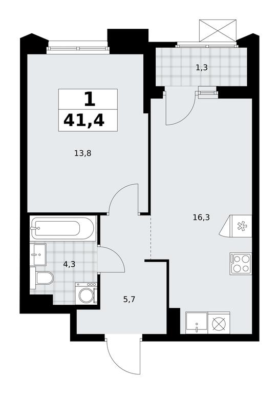 Apartment Sale, 41.4 sq. m. at Desnarechie, kvartal № 23, Desyonovskoye Settlement, Moscow, Russia #2 Apartment Sale, 41.4 sq. m. at Desnarechie, kvartal № 23, Desyonovskoye Settlement, Moscow, Russia #2