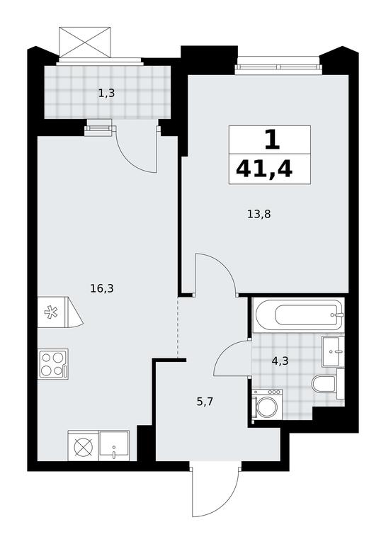 Apartment Sale, 41.4 sq. m. at Desnarechie, kvartal № 23, Desyonovskoye Settlement, Moscow, Russia #2 Apartment Sale, 41.4 sq. m. at Desnarechie, kvartal № 23, Desyonovskoye Settlement, Moscow, Russia #2