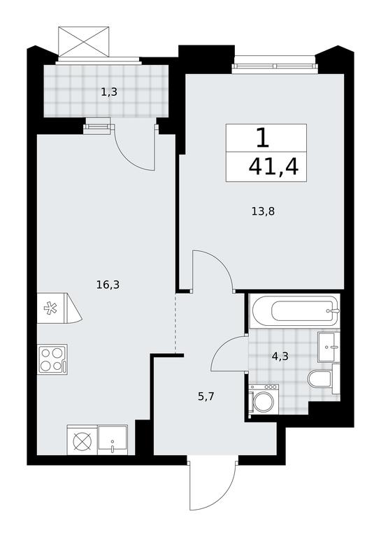Apartment Sale, 41.4 sq. m. at Desnarechie, kvartal № 23, Desyonovskoye Settlement, Moscow, Russia #1 Apartment Sale, 41.4 sq. m. at Desnarechie, kvartal № 23, Desyonovskoye Settlement, Moscow, Russia #1