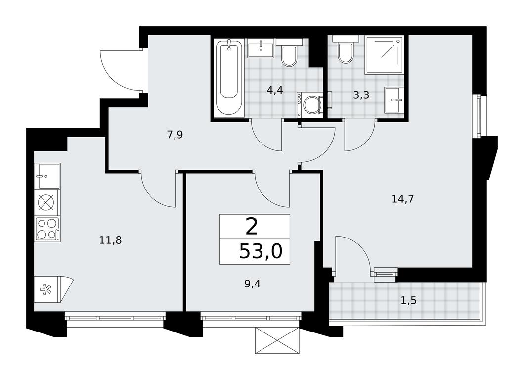 1-BD Apartment Sale, 53 sq. m. at Desnarechie, kvartal № 23, Desyonovskoye Settlement, Moscow, Russia #1 1-BD Apartment Sale, 53 sq. m. at Desnarechie, kvartal № 23, Desyonovskoye Settlement, Moscow, Russia #1