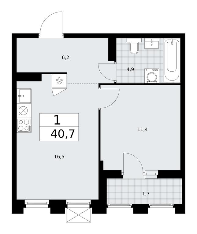 Apartment Sale, 40.7 sq. m. at Desnarechie, kvartal № 23, Desyonovskoye Settlement, Moscow, Russia #1