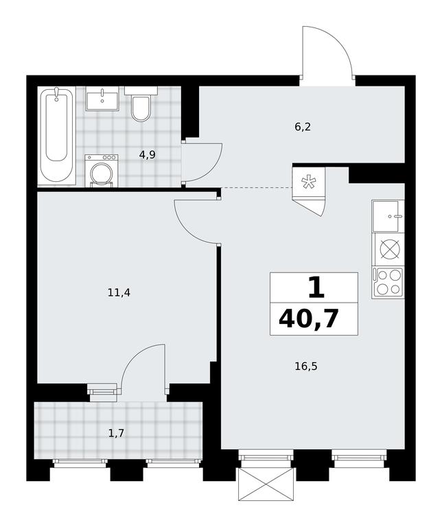 Apartment Sale, 40.7平方米 at Desnarechie, kvartal № 23, Desyonovskoye Settlement, Moscow, Russia #2