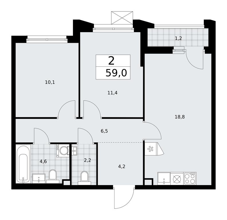 1-BD Apartment Sale, 59 sq. m. at Desnarechie, kvartal № 23, Desyonovskoye Settlement, Moscow, Russia #1 1-BD Apartment Sale, 59 sq. m. at Desnarechie, kvartal № 23, Desyonovskoye Settlement, Moscow, Russia #1