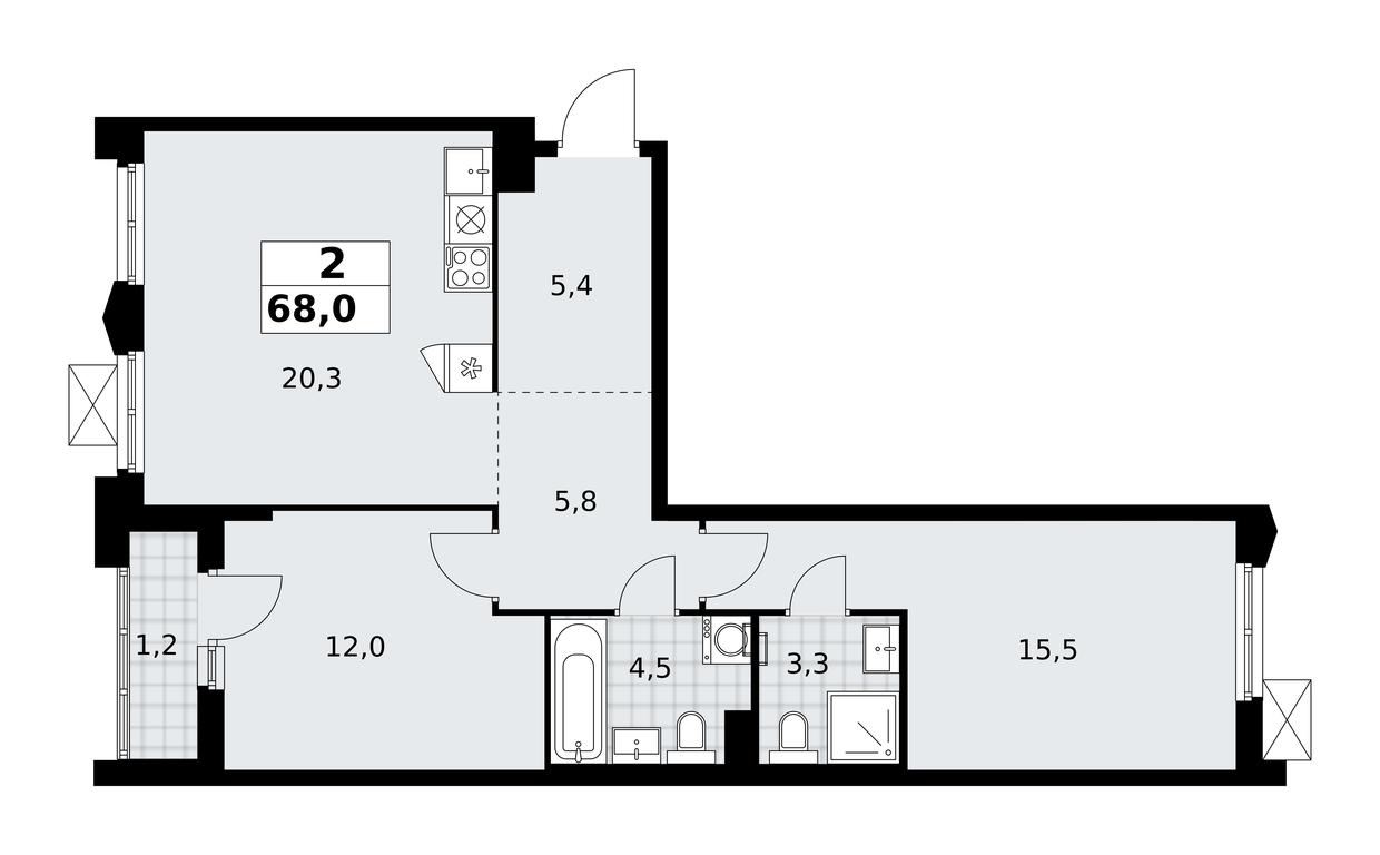 1-BD Apartment Sale, 68 sq. m. at Desnarechie, kvartal № 23, Desyonovskoye Settlement, Moscow, Russia #2 1-BD Apartment Sale, 68 sq. m. at Desnarechie, kvartal № 23, Desyonovskoye Settlement, Moscow, Russia #2