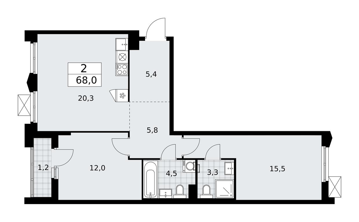 1-BD Apartment Sale, 68 sq. m. at Desnarechie, kvartal № 23, Desyonovskoye Settlement, Moscow, Russia #1 1-BD Apartment Sale, 68 sq. m. at Desnarechie, kvartal № 23, Desyonovskoye Settlement, Moscow, Russia #1