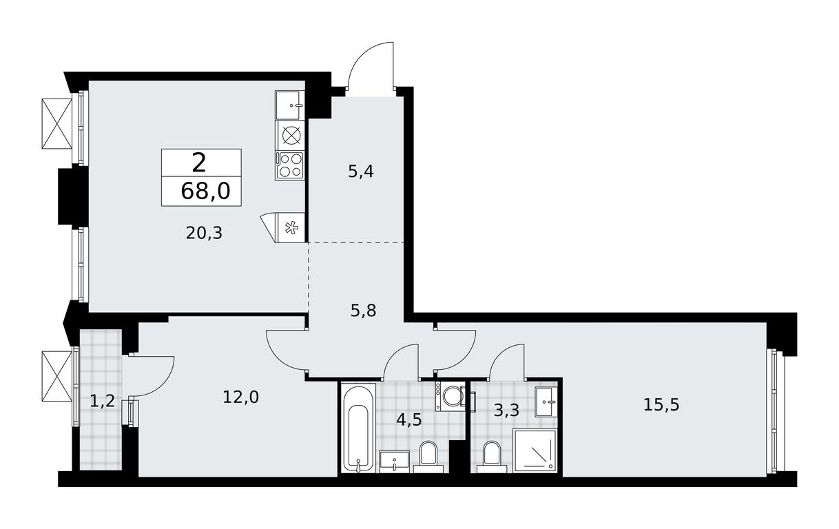 1-BD Apartment Sale, 68平方米 at Desnarechie, kvartal № 23, Desyonovskoye Settlement, Moscow, Russia #1 1-BD Apartment Sale, 68平方米 at Desnarechie, kvartal № 23, Desyonovskoye Settlement, Moscow, Russia #1