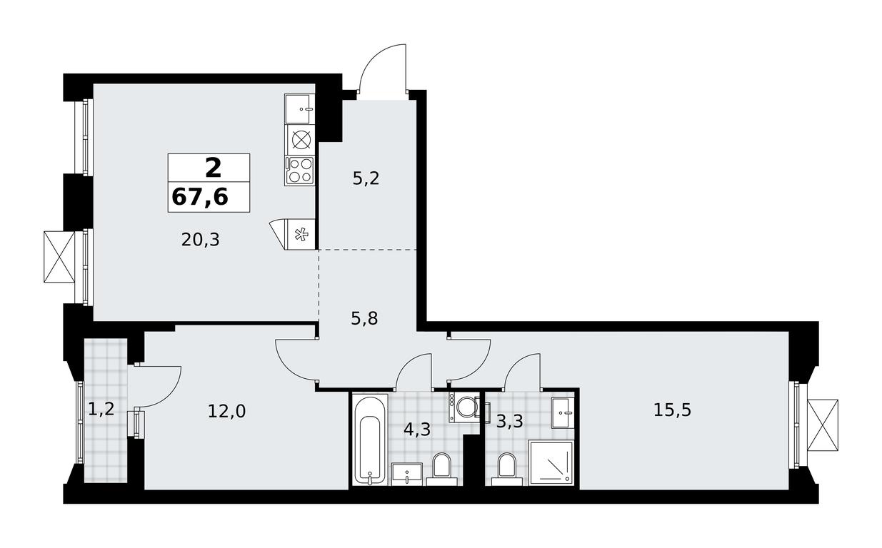 1-BD Apartment Sale, 67.6 sq. m. at Desnarechie, kvartal № 23, Desyonovskoye Settlement, Moscow, Russia #2 1-BD Apartment Sale, 67.6 sq. m. at Desnarechie, kvartal № 23, Desyonovskoye Settlement, Moscow, Russia #2