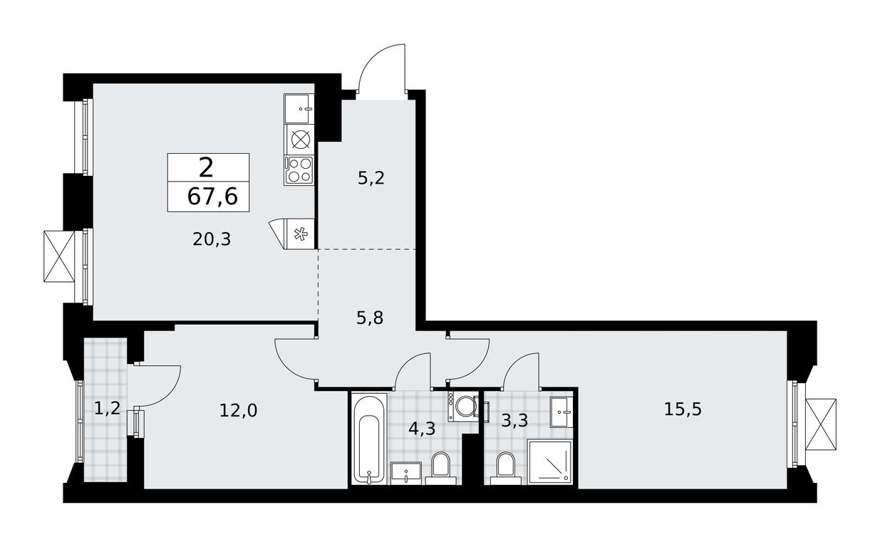 1-BD Apartment Sale, 67.6 sq. m. at Desnarechie, kvartal № 23, Desyonovskoye Settlement, Moscow, Russia #1 1-BD Apartment Sale, 67.6 sq. m. at Desnarechie, kvartal № 23, Desyonovskoye Settlement, Moscow, Russia #1