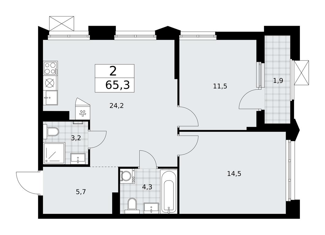 1-BD Apartment Sale, 65.3平方米 at Desnarechie, kvartal № 23, Desyonovskoye Settlement, Moscow, Russia #1 1-BD Apartment Sale, 65.3平方米 at Desnarechie, kvartal № 23, Desyonovskoye Settlement, Moscow, Russia #1