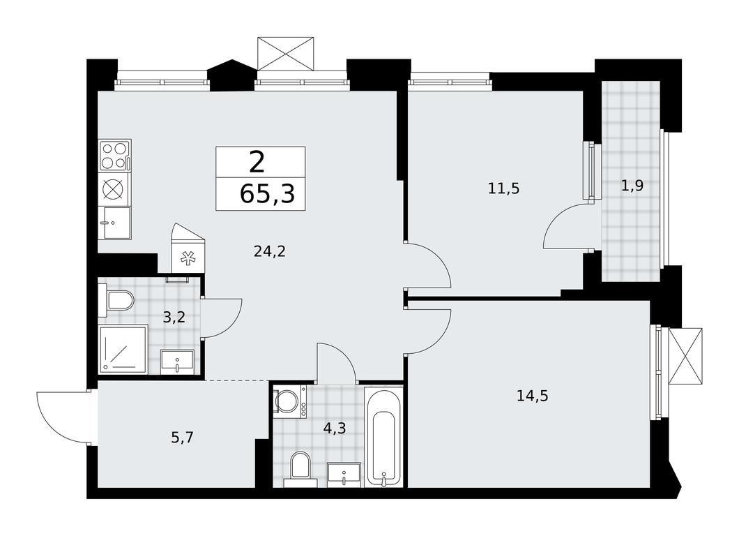 1-BD Apartment Sale, 65.3 sq. m. at Desnarechie, kvartal № 23, Desyonovskoye Settlement, Moscow, Russia #1 1-BD Apartment Sale, 65.3 sq. m. at Desnarechie, kvartal № 23, Desyonovskoye Settlement, Moscow, Russia #1