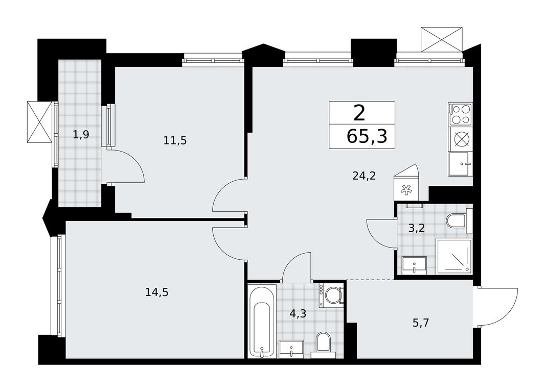 1-BD Apartment Sale, 65.3 sq. m. at Desnarechie, kvartal № 23, Desyonovskoye Settlement, Moscow, Russia #1 1-BD Apartment Sale, 65.3 sq. m. at Desnarechie, kvartal № 23, Desyonovskoye Settlement, Moscow, Russia #1
