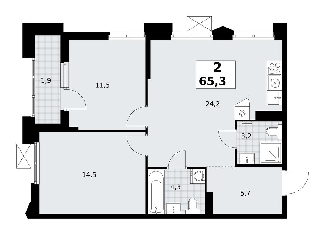 1-BD Apartment Sale, 65.3 sq. m. at Desnarechie, kvartal № 23, Desyonovskoye Settlement, Moscow, Russia #2 1-BD Apartment Sale, 65.3 sq. m. at Desnarechie, kvartal № 23, Desyonovskoye Settlement, Moscow, Russia #2