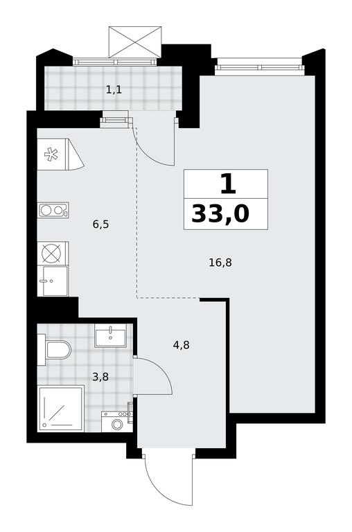Apartment Sale, 33平方米 at Desnarechie, kvartal № 23, Desyonovskoye Settlement, Moscow, Russia #2