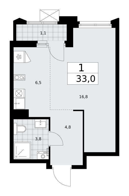 Apartment Sale, 33平方米 at Desnarechie, kvartal № 23, Desyonovskoye Settlement, Moscow, Russia #1