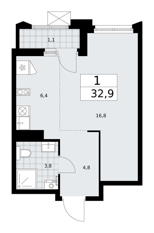 Apartment Sale, 32.9平方米 at Desnarechie, kvartal № 23, Desyonovskoye Settlement, Moscow, Russia #1 Apartment Sale, 32.9平方米 at Desnarechie, kvartal № 23, Desyonovskoye Settlement, Moscow, Russia #1