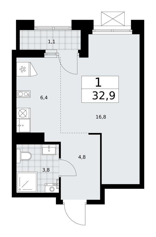Apartment Sale, 32.9平方米 at Desnarechie, kvartal № 23, Desyonovskoye Settlement, Moscow, Russia #1 Apartment Sale, 32.9平方米 at Desnarechie, kvartal № 23, Desyonovskoye Settlement, Moscow, Russia #1