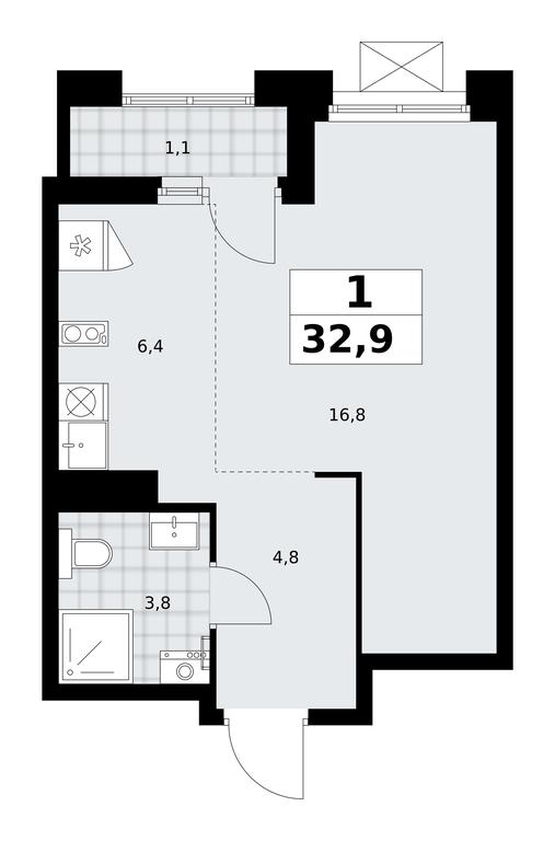 Apartment Sale, 32.9平方米 at Desnarechie, kvartal № 23, Desyonovskoye Settlement, Moscow, Russia #2 Apartment Sale, 32.9平方米 at Desnarechie, kvartal № 23, Desyonovskoye Settlement, Moscow, Russia #2