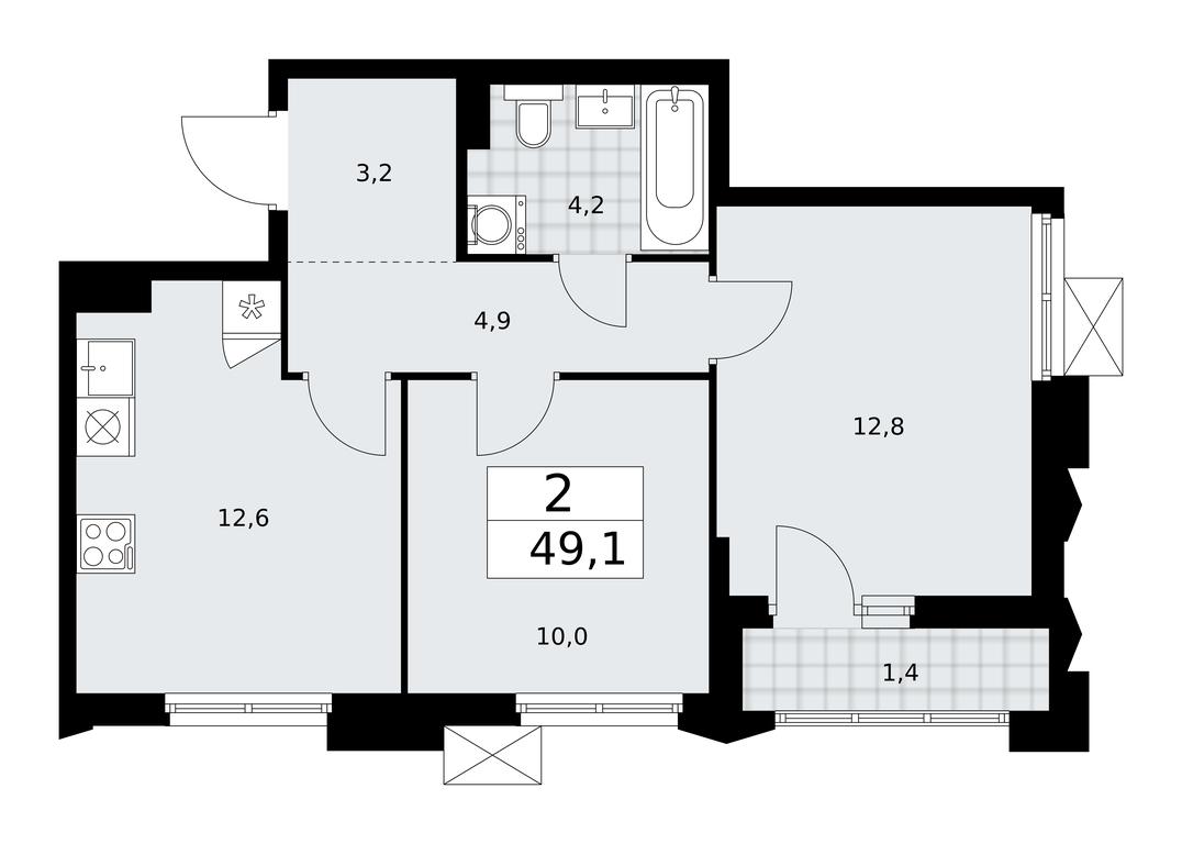 1-BD Apartment Sale, 49.1 sq. m. at Desnarechie, kvartal № 23, Desyonovskoye Settlement, Moscow, Russia #1 1-BD Apartment Sale, 49.1 sq. m. at Desnarechie, kvartal № 23, Desyonovskoye Settlement, Moscow, Russia #1