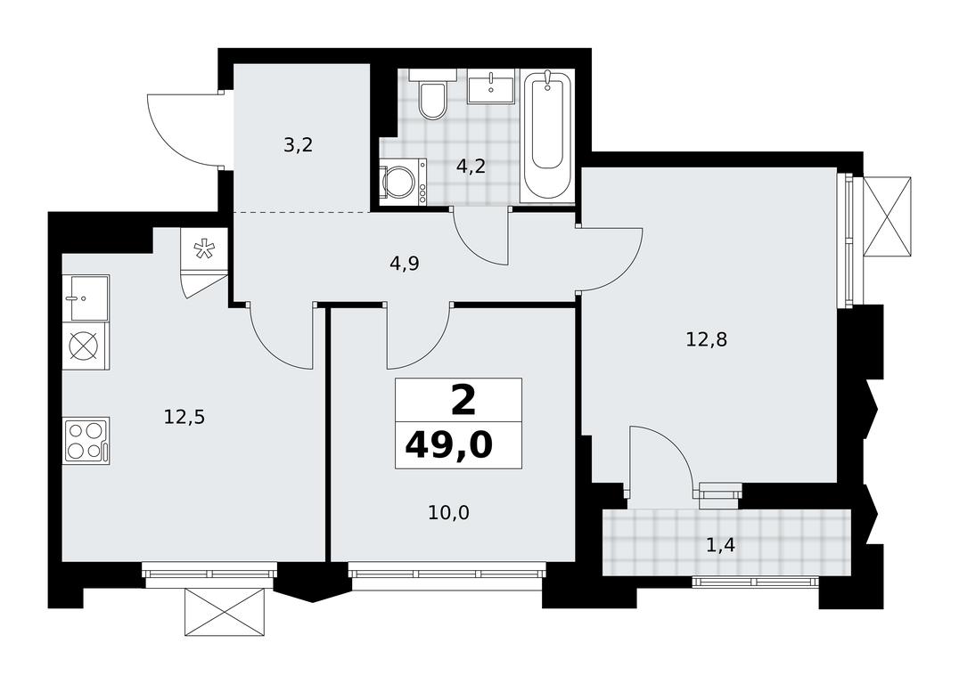 1-BD Apartment Sale, 49 sq. m. at Desnarechie, kvartal № 23, Desyonovskoye Settlement, Moscow, Russia #2 1-BD Apartment Sale, 49 sq. m. at Desnarechie, kvartal № 23, Desyonovskoye Settlement, Moscow, Russia #2
